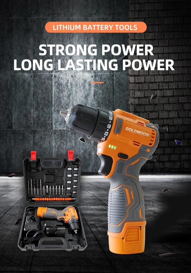 Goldmoon Cheap 12V Cordless Price Drill 20V Power Brushless Impact Multifunction Electric Portable Cordless Drill
