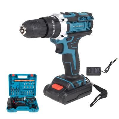 Goldmoon 21V 1500W High Quality Brushless Small Power Electric Cordless Hand Drill for Drilling Hole