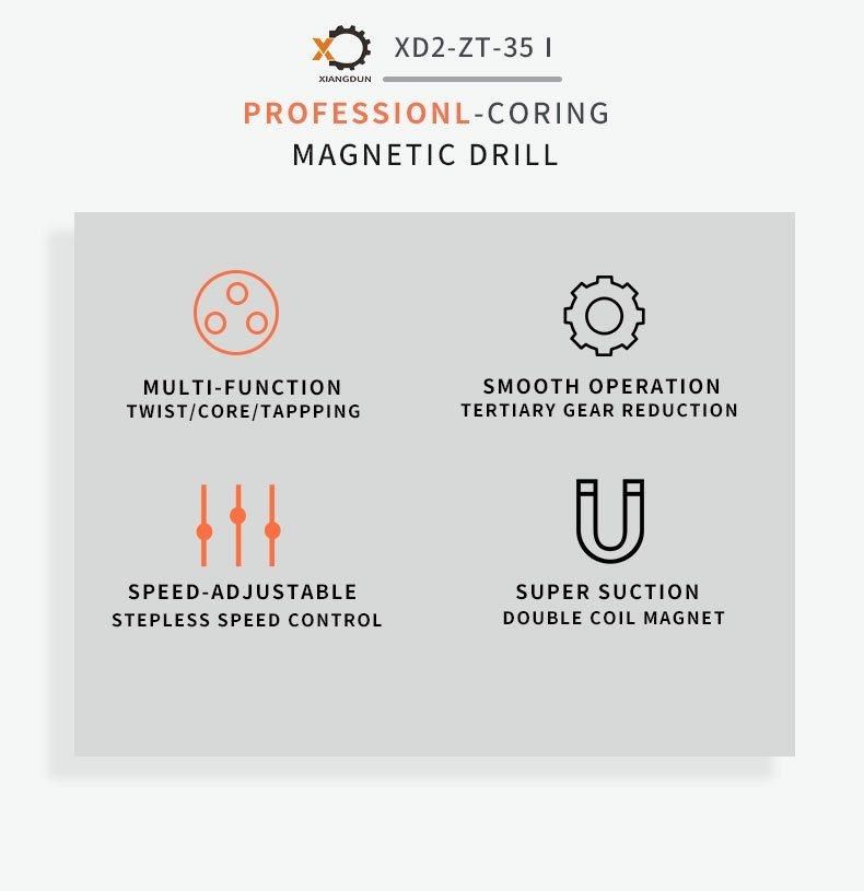 Xd2-Zt-35I Professional Manufacturer Customized 40mm Depth/36mm Dia/1100W Magnetic Core Drill Magnetic Drill