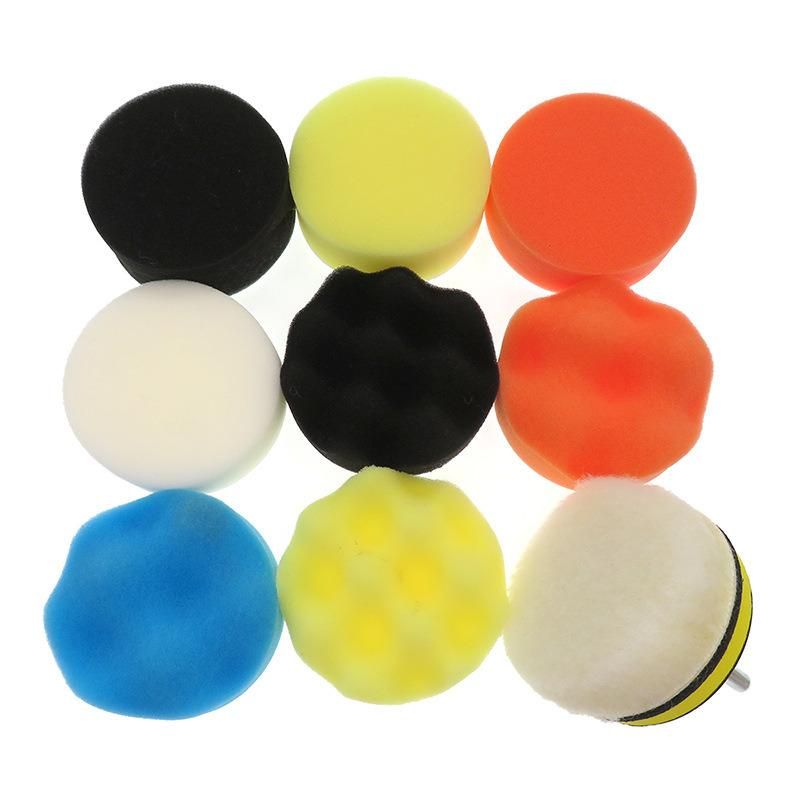 10 Sets Polishing Wheel Car Beauty Waxing Polishing Padcross-Border Supply 3 Inch 75mm Back Velvet Foam Polishing Sponge Pad