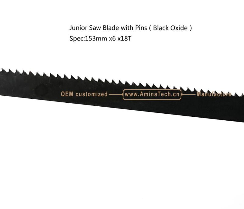 Aminatech Junior Saw Blade with Pins (Black Oxide) Spec:153mm x6 x18T,Hand Tools