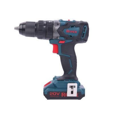 Ronix Model 8905K 20V Lithium Battery Brushless Power Hammer Drilling Machine Cordless Drill