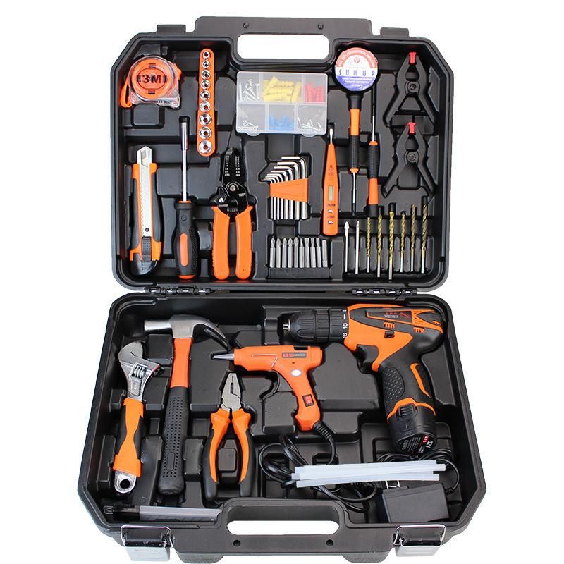 Car Repair Electronic Tools 12V Cordless Lithium Electric 650W Impact Drill 700W Angle Grinder 40W Hot Air Gun Power Tool Sets