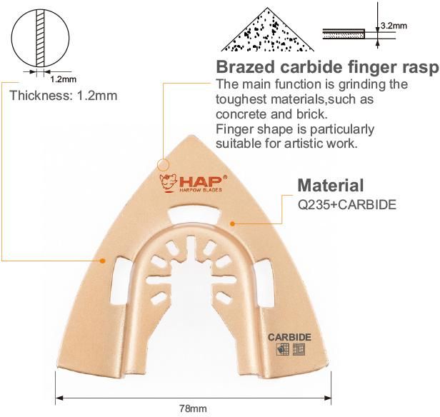 Harpow Brazed Carbide Triangular Grinding Blade