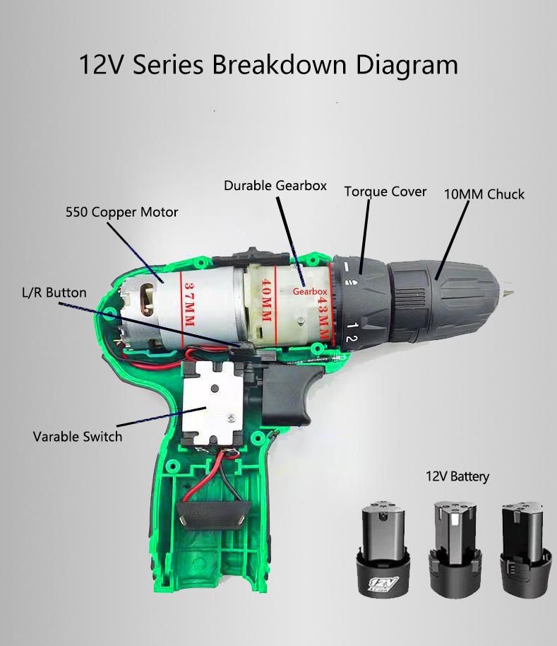 Werkin Lithium Battery Powered Electric Cordless Screwdriver Drill
