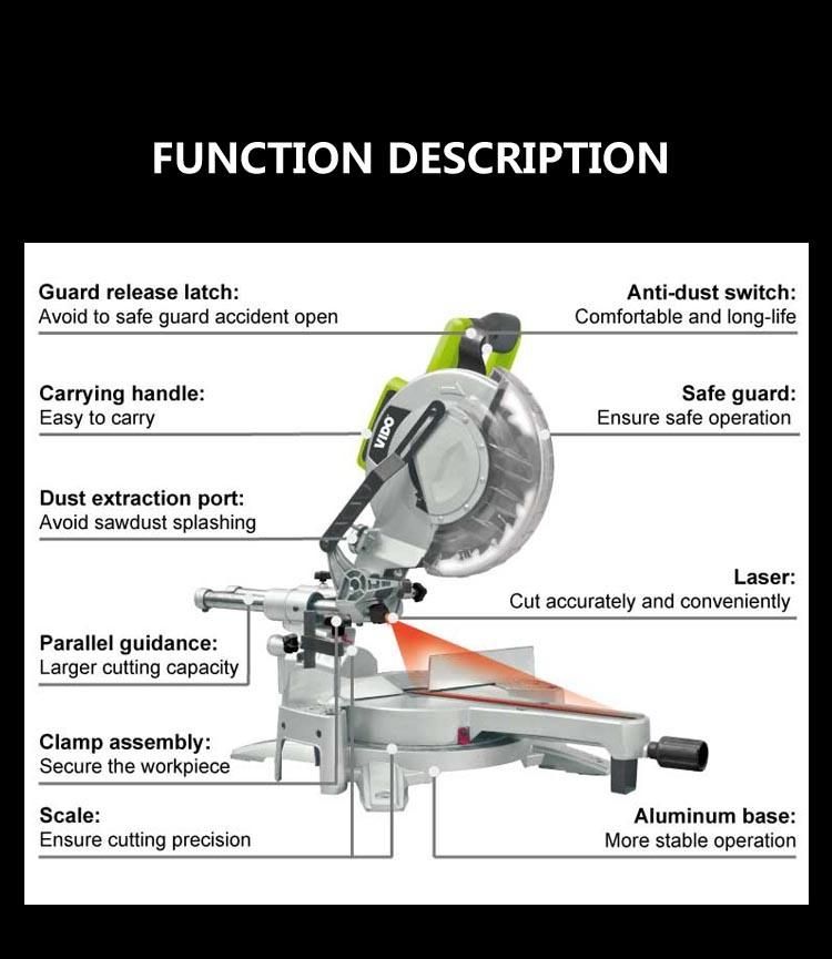 Vido Factory Price Best-Selling Practical Sliding Compound Miter Saw