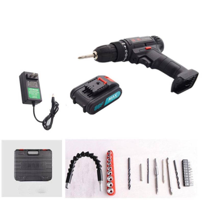 12V 21V Li-ion Battery Power Electric Drill Screwdriver Tool Set