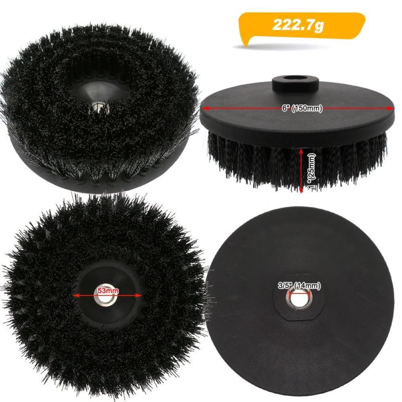 Electric Cleaning Brush 6 Inch Hollow Rodless M14-2 Black Electric Cleaning Brush Head