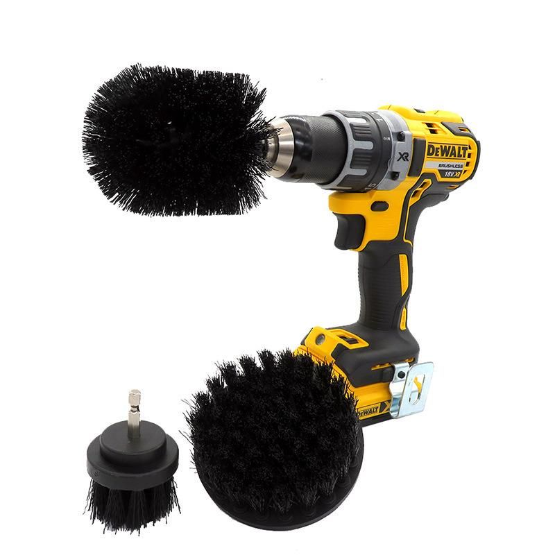 Electric Drill Brush 3-Piece Set 2 Inch 3.5 Inch 4 Inch Electric Black Cleaning Brush Head