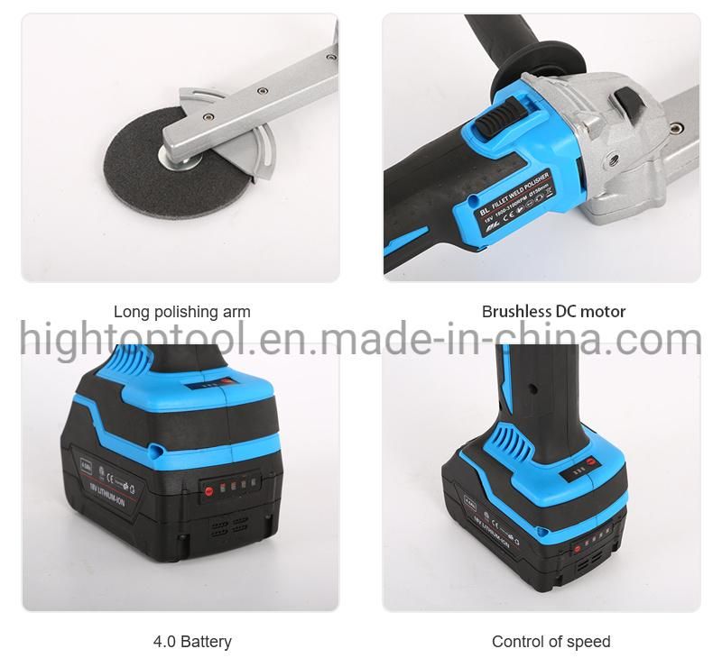 Lithium Charging Wireless Cordless Electrical Metal Stainless Steel Corner Fillet Weld Grinder Sander Polisher