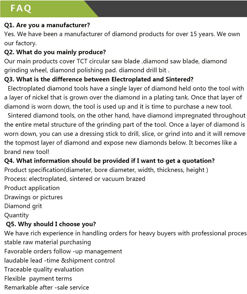 Electroplated Dry Cutting Diamond Saw Blade for Cutting Marble Granite Ceramic Fiber Glass Blue Stone Sandstone