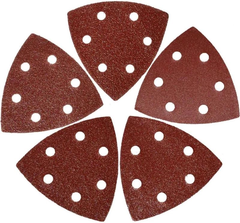 100PCS 3-1/2 Inch 90mm Triangular Oscillating Multi Tool Sanding Pad Multitool Sandpaper