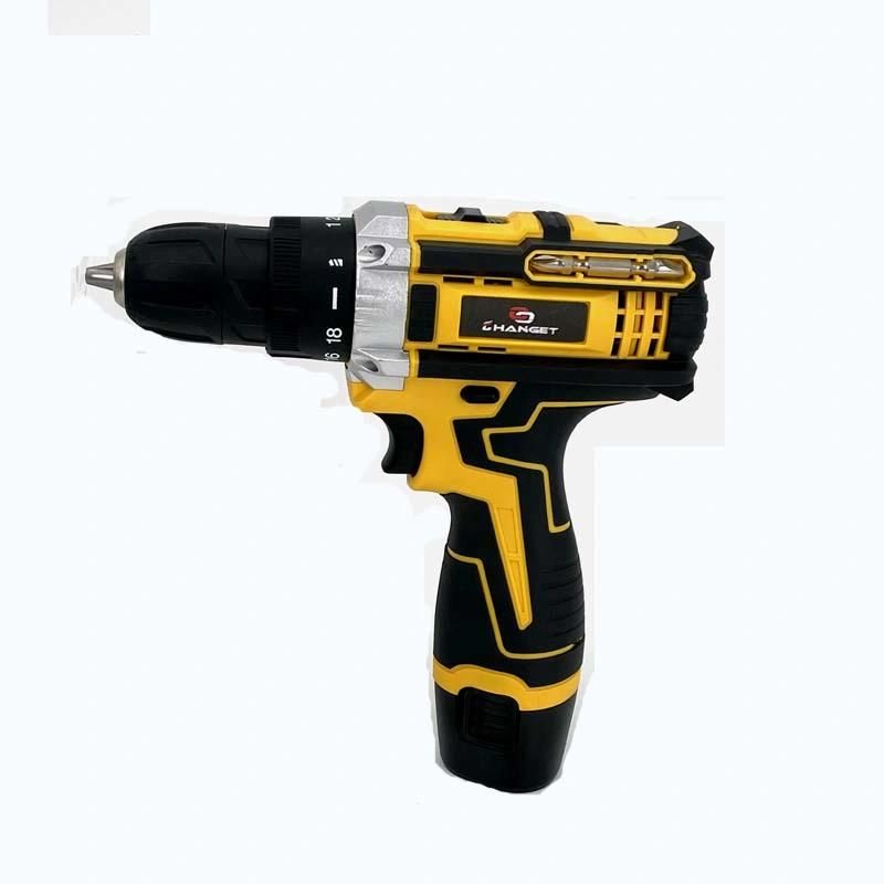 Cg-2020yellow Double Speed 12V 16.8V 21V Li-on Lithium Battery Professional Manufacturer Hand Rechargeable Forward and Reverse Impact Cordless Drill