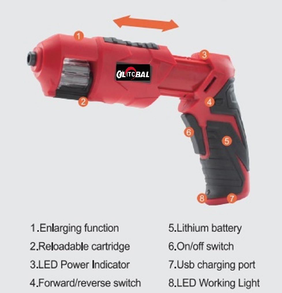 New Professional-Bits Storage Revolver Design-Li-ion Battery-Cordless/Electric-Power Machine Tools-Screwdriver Set