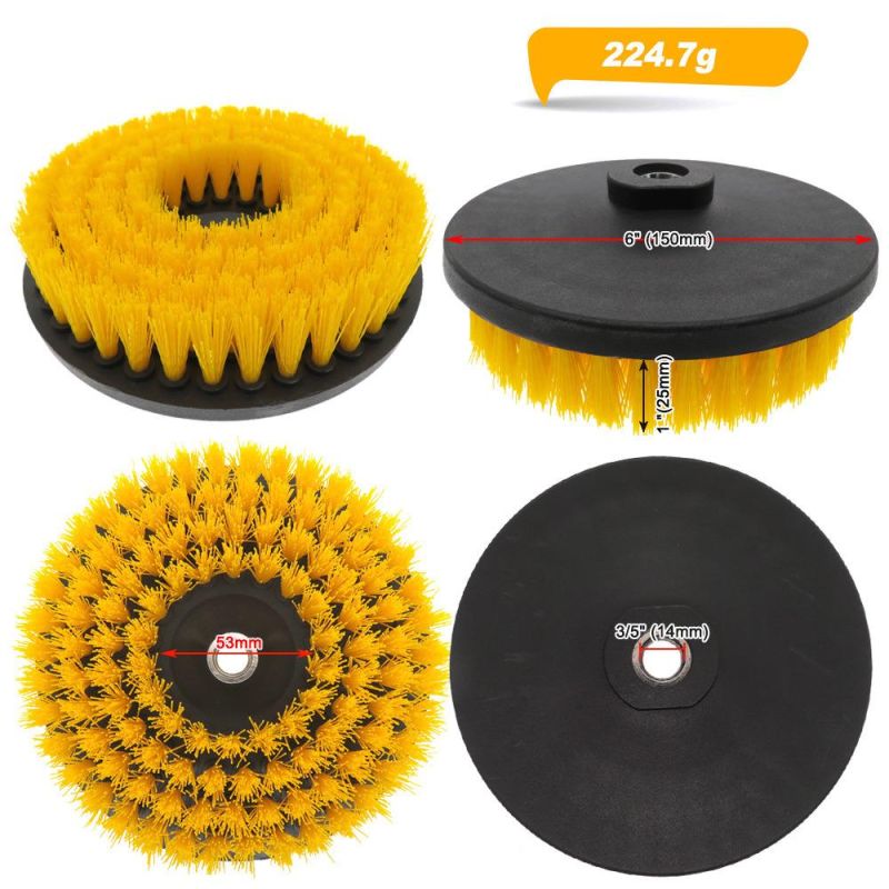 Electric Cleaning Brush 6 Inch Hollow Rodless M14-2 Yellow Electric Cleaning Brush Head