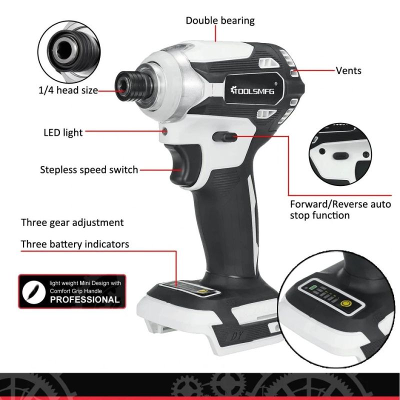 Toolsmfg 20V 171 Brushless Electric Cordless Impact Driver