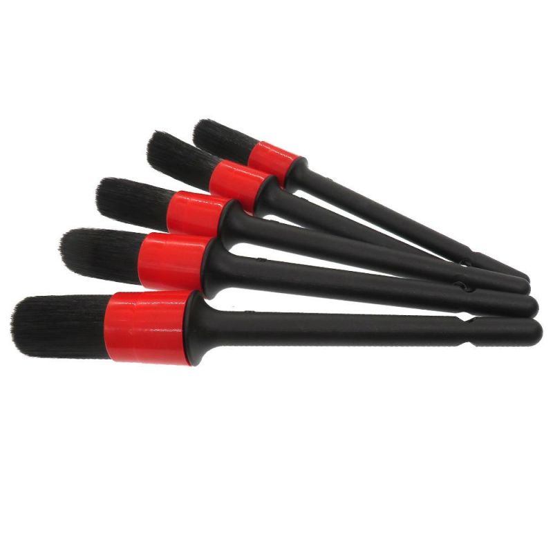 Cross-Border Supply Black Cleaning Brush 5-Piece Set Detail Brush Full Brush Car Interior Gap Beauty Wheel Brush