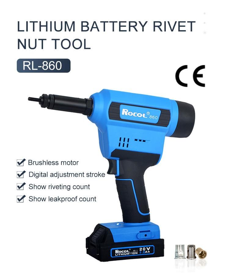 High Demand One-Button Riveting Electronic Adjustment Stroke Lithium Battery Rivet Tool