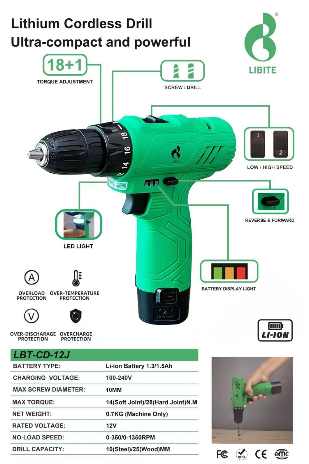 Nextop 12V Two Level Speed Li-ion Battery Power Cordless Electric Drill