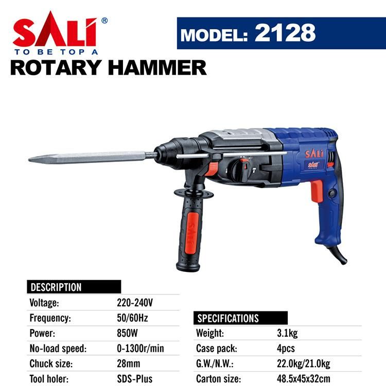 Sali 2128 28mm 850W Multifunction Function High Quality Rotary Hammer