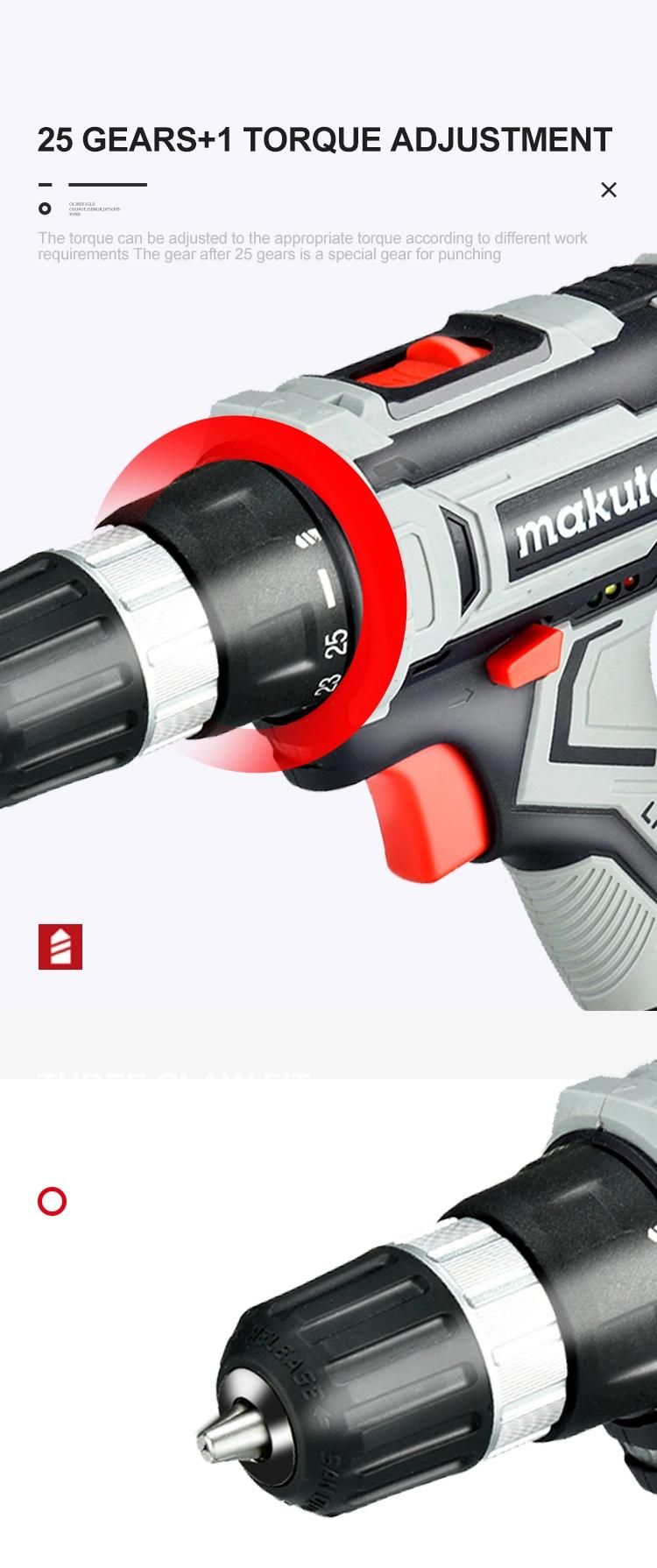 18V Li-ion Power Tool Battery Compatible Electric Cordless Drill
