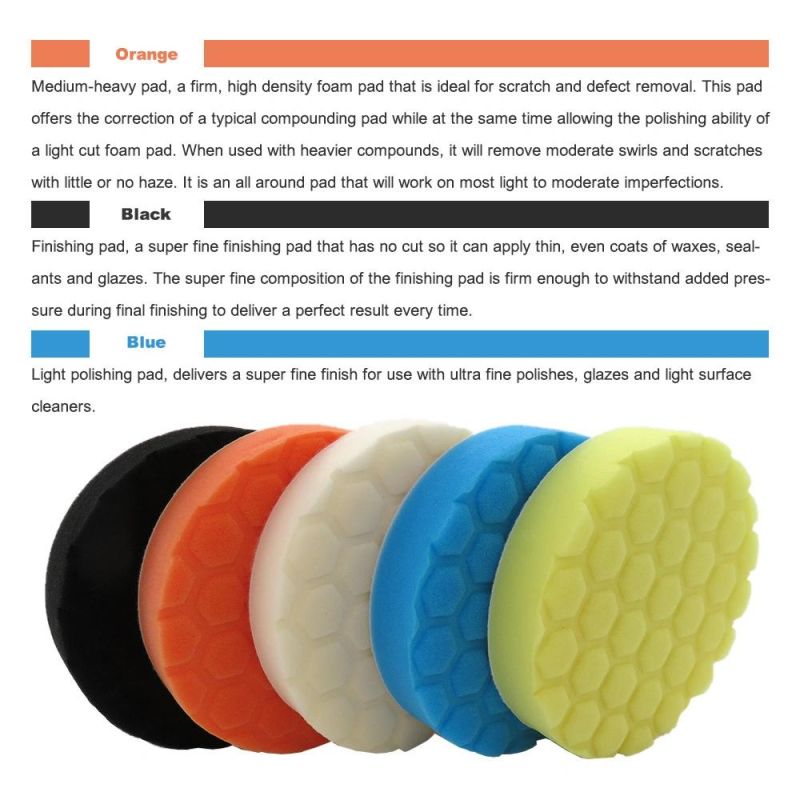 Cross-Border Supply 7 Inch 180mm Car Polishing Sponge Wash Sponge Car Cleaning Supplies Wax Beauty