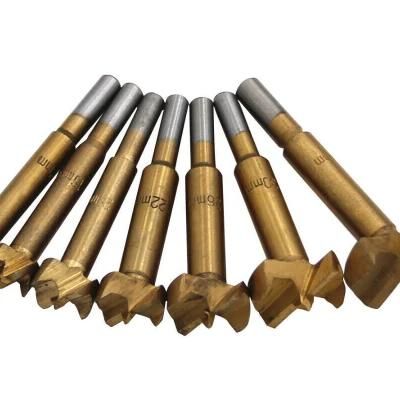 7PCS/Set 12mm-35mm Titanium-Coated Forstner Wood Drill Bit Hinge Hole Drilling