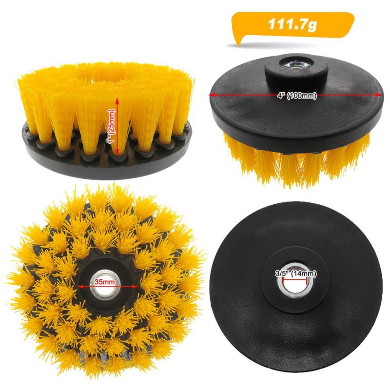 4 Inch Hollow Rodless M14-2 Electric Cleaning Brush Yellow Disc Brush Cleaning Brush