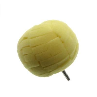 Cross-Border Supply 80mm Yellow Car Wheel Brush Sponge Ball Car Waxing Sponge Wheel Steel Ring Car Wash Sponge