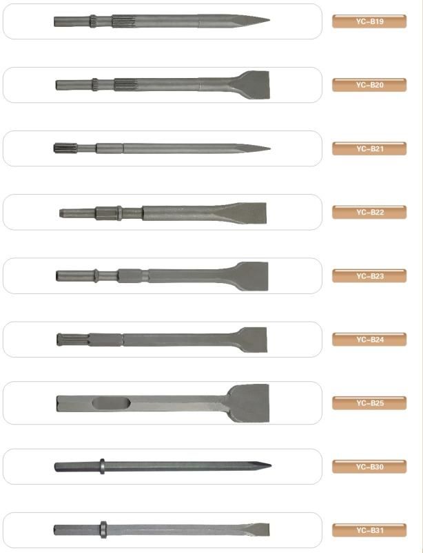 SDS-Plus&Max Hexogen Shank Chisel with Shank Applied Various Styles