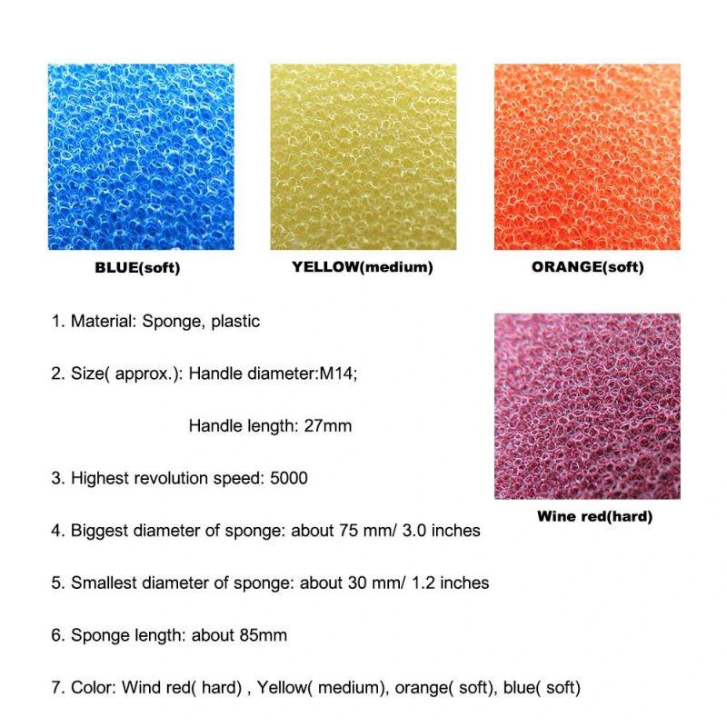 Cross-Border Supply 75mm Jujube Red Car Wheel Sponge Brush Polishing Disc Wheel Steel Ring Waxing Sponge Wheel
