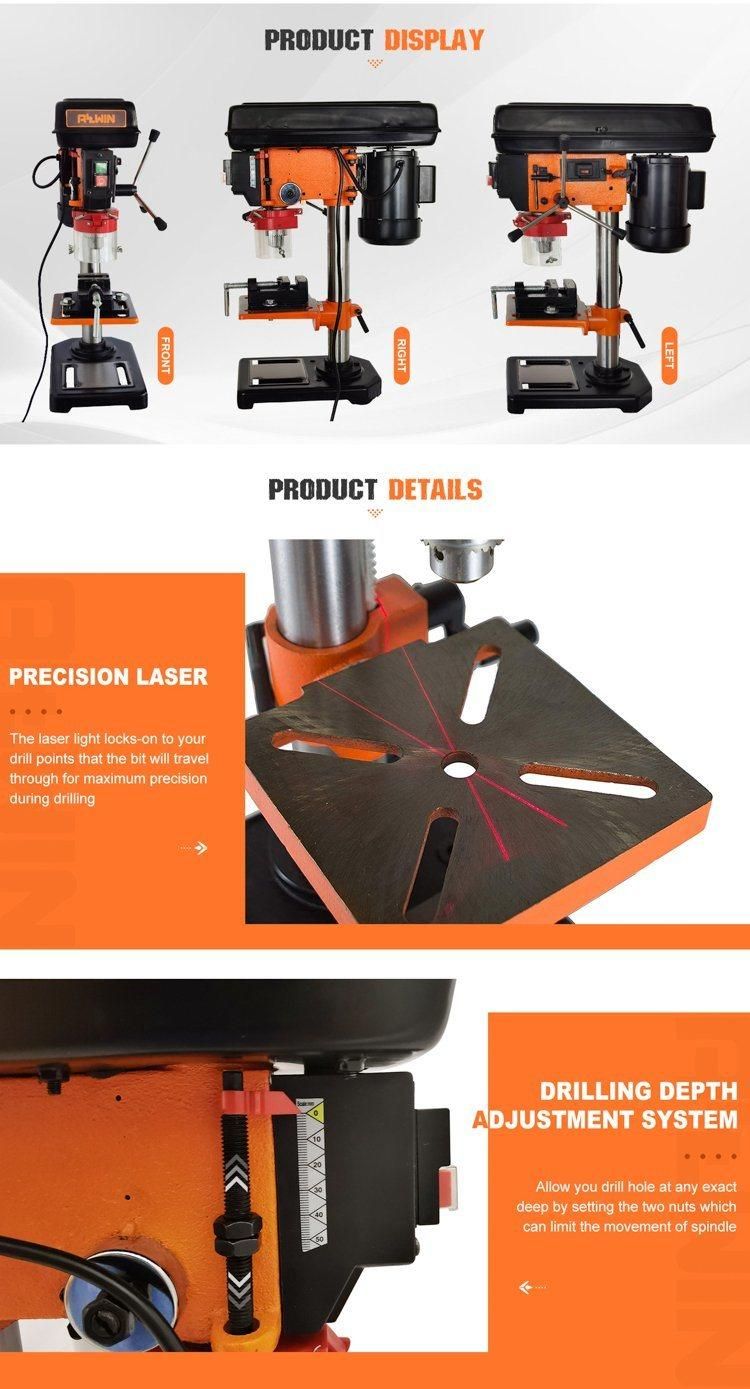 Hot Sale 240V 250W Bench Drill Press 13mm with Laser