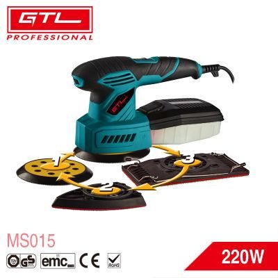 220W 3-in-1 Multi-Functional Wood Working Sander with Dust Box &amp; 3 Additional Attachments