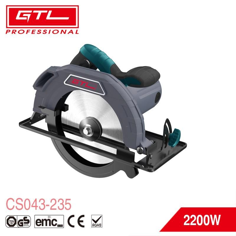 2200W Input Power Aluminum Alloy Cover safety and Professional Powerful Cutting Machine 235mm Circular Saw with Motor and Protector (CS043-235)