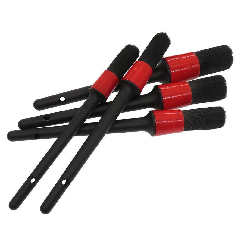Cross-Border Supply Black Cleaning Brush 5-Piece Set Detail Brush Full Brush OPP Bag Car Interior Dust Cleaning Brush
