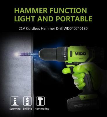 Wd040240180 Customized Building and Industrial Vido Cordless 12V Hammer Drill
