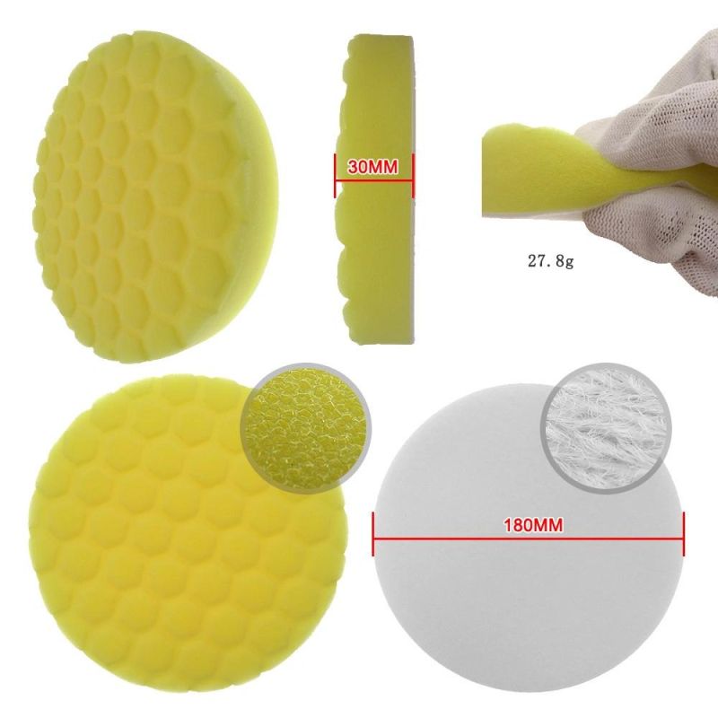 Cross-Border Supply 7 Inch 180mm Car Polishing Sponge Wash Sponge Car Cleaning Supplies Wax Beauty
