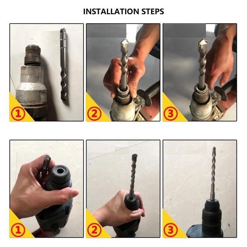 9PCS Cross Tips SDS Drills Set SDS Plus Shank Drill Bits with Double Flutes (SED-SPC9)