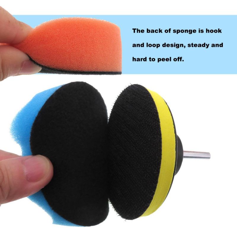 Cross-Border Supply 3-Inch Car Polishing Sponge 21-Piece Set of Car Cleaning Supplies Beauty Waxing Self-Adhesive Polishing Disc Pad