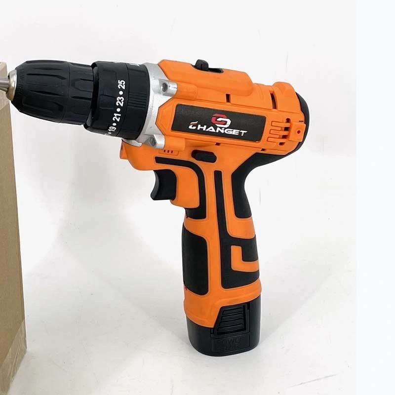 Cg-2009orange Double Speed 12V 16.8V 21V Li-on Lithium Battery Professional Manufacturer Hand Rechargeable Forward and Reverse Impact Cordless Drill