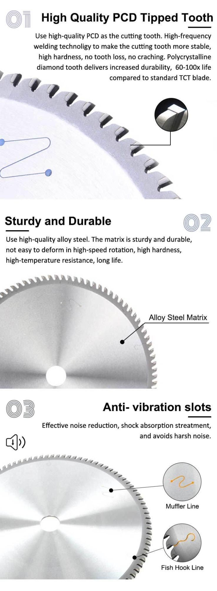Wood Cutting PCD Diamond Saw Blade