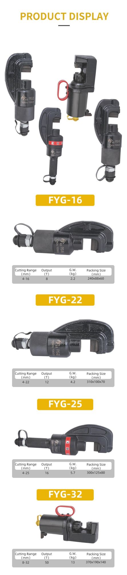 16t Need Hand Pump Hydraulic Rebar Cutter (FYG-22)