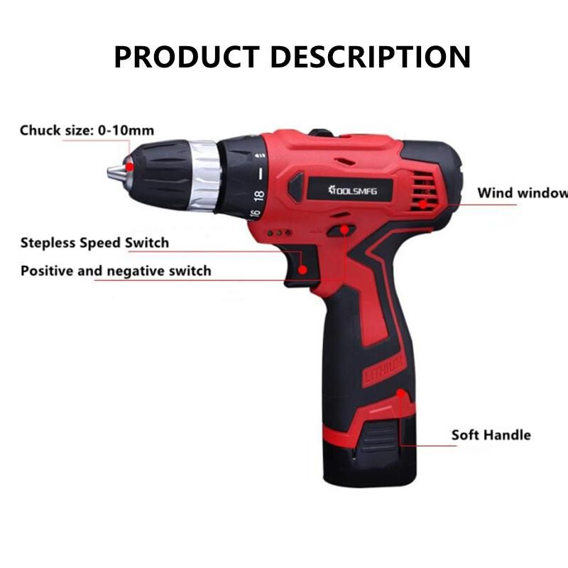 Toolsmfg 16.8V Cordless Electric Drill