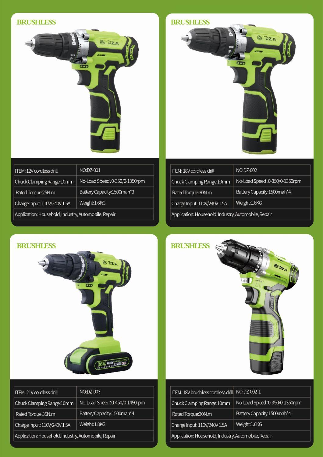 21V Cordless Drill with 1500 mAh Li-ion Battery 2 Speed 1 Hour Super Charge