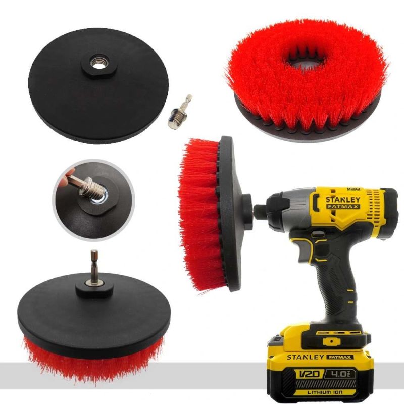 Electric Cleaning Brush 6 Inch Hollow Rodless M14-2 Red Electric Cleaning Brush Head