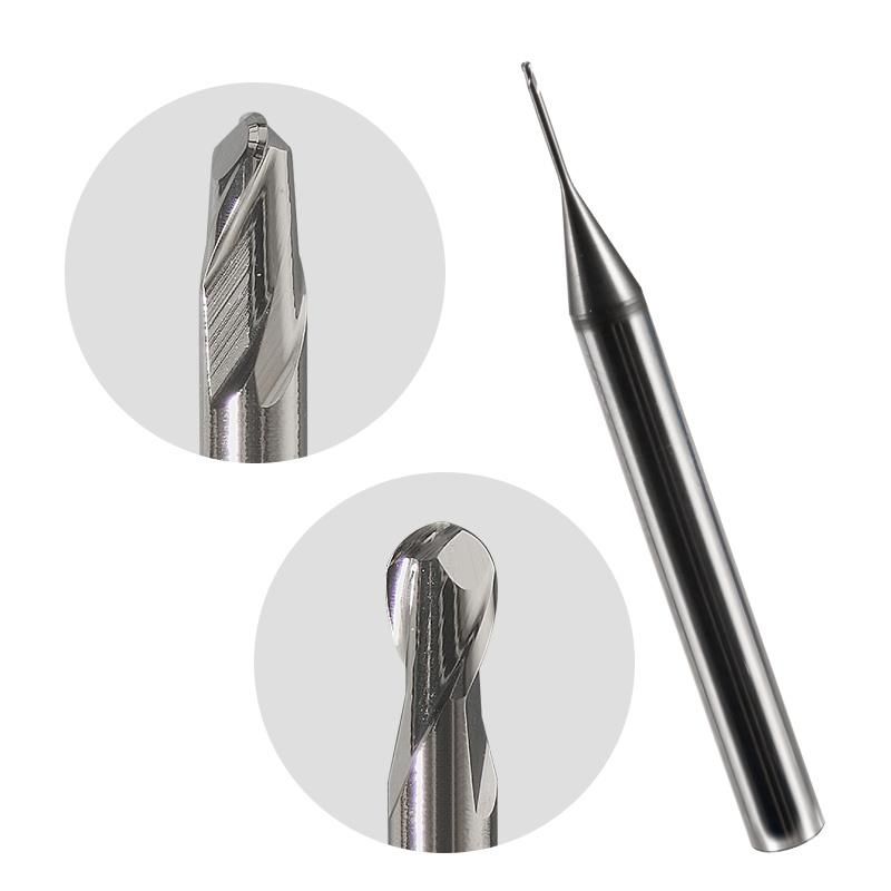 2 Flutes Tungsten Carbide Ball Nose End Mill for CNC Lathe Machine Electric Tools Drill Parts
