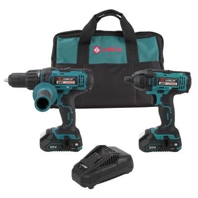 Liangye Battery Power Tool 20V Cordless Hammer Drill and Impact Driver Combo Sets