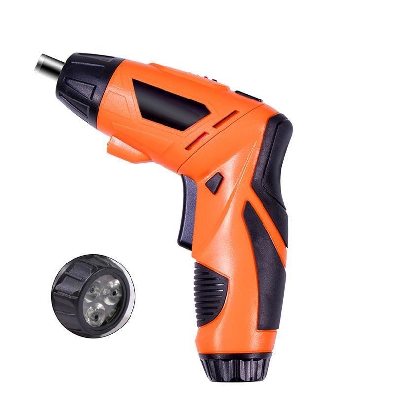 Rechargeable 4.8V Cordless Electric Screwdriver Set with Adjustable Handle and Front LED