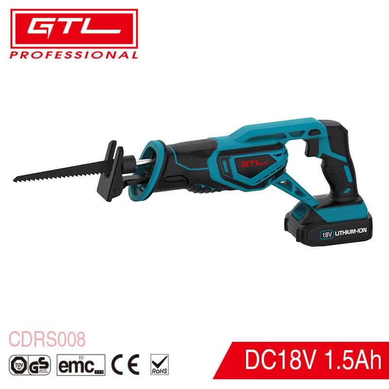 20V Cordless Reciprocating Saw with 887 Motor, 0-3000rpm Variable Speed Electric Sabre Saw, 25.4mm Stroke Length, Ideal for Wood and Metal Cutting (CDRS008)