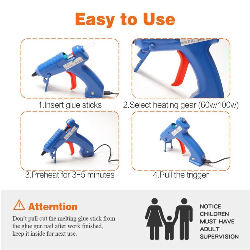 21500 USB Glue Gun 8W 2000mAh Lithium Battery CE